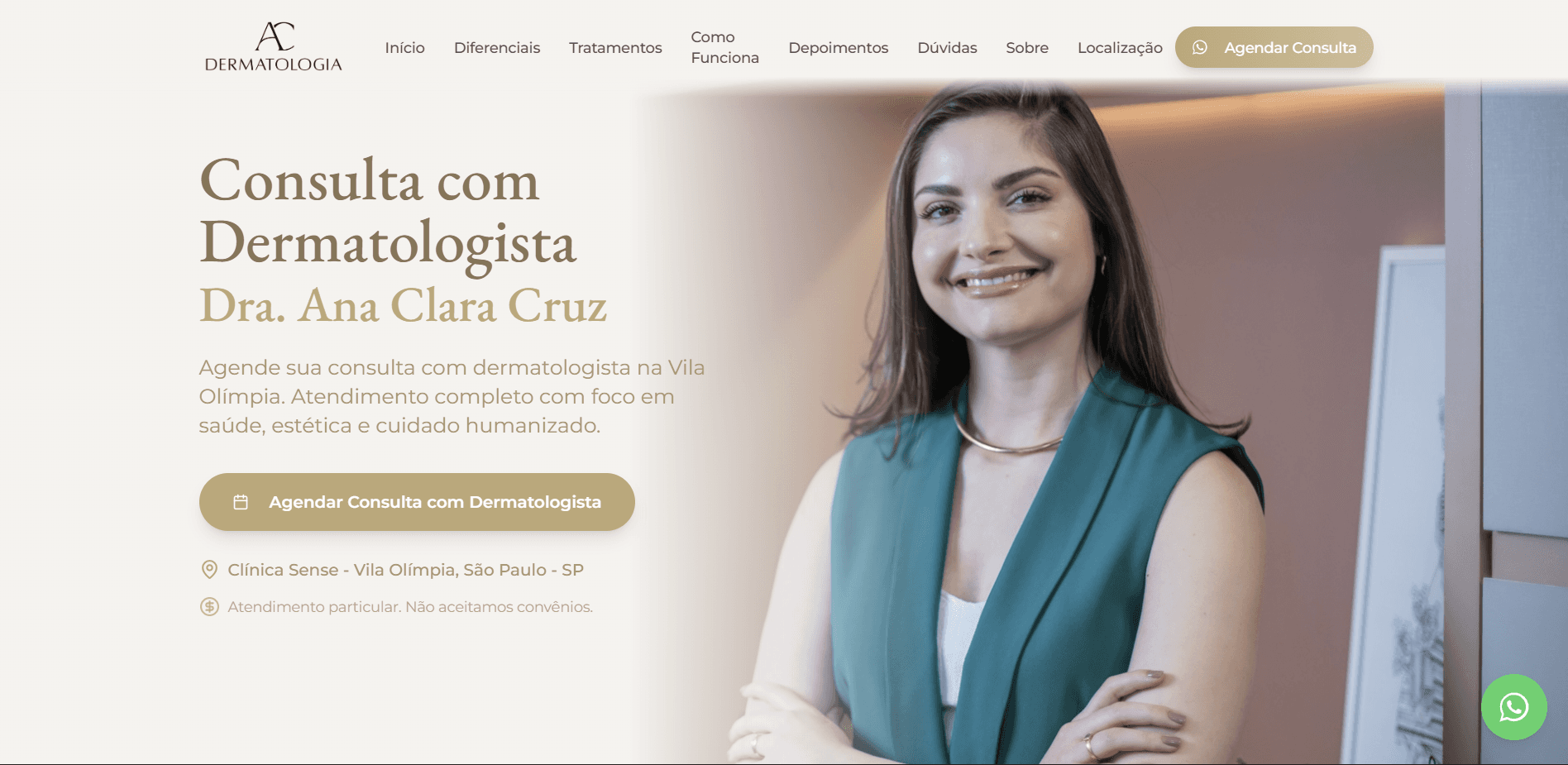 Print do site Dra. Ana Clara Cruz