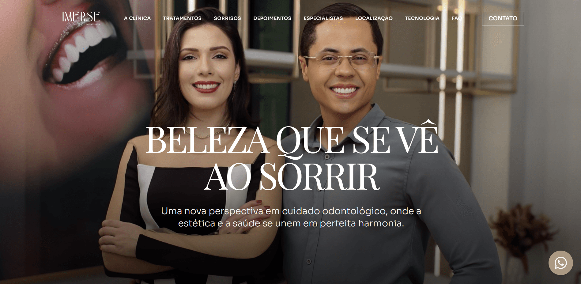 Print do site Imerse Odontologia