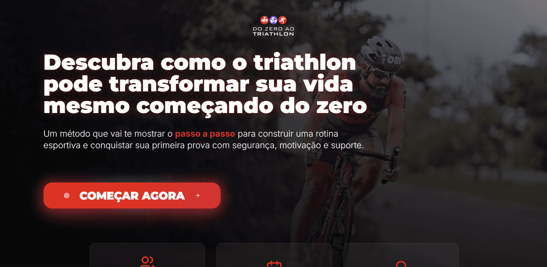 Print do site Do Zero ao Triathlon